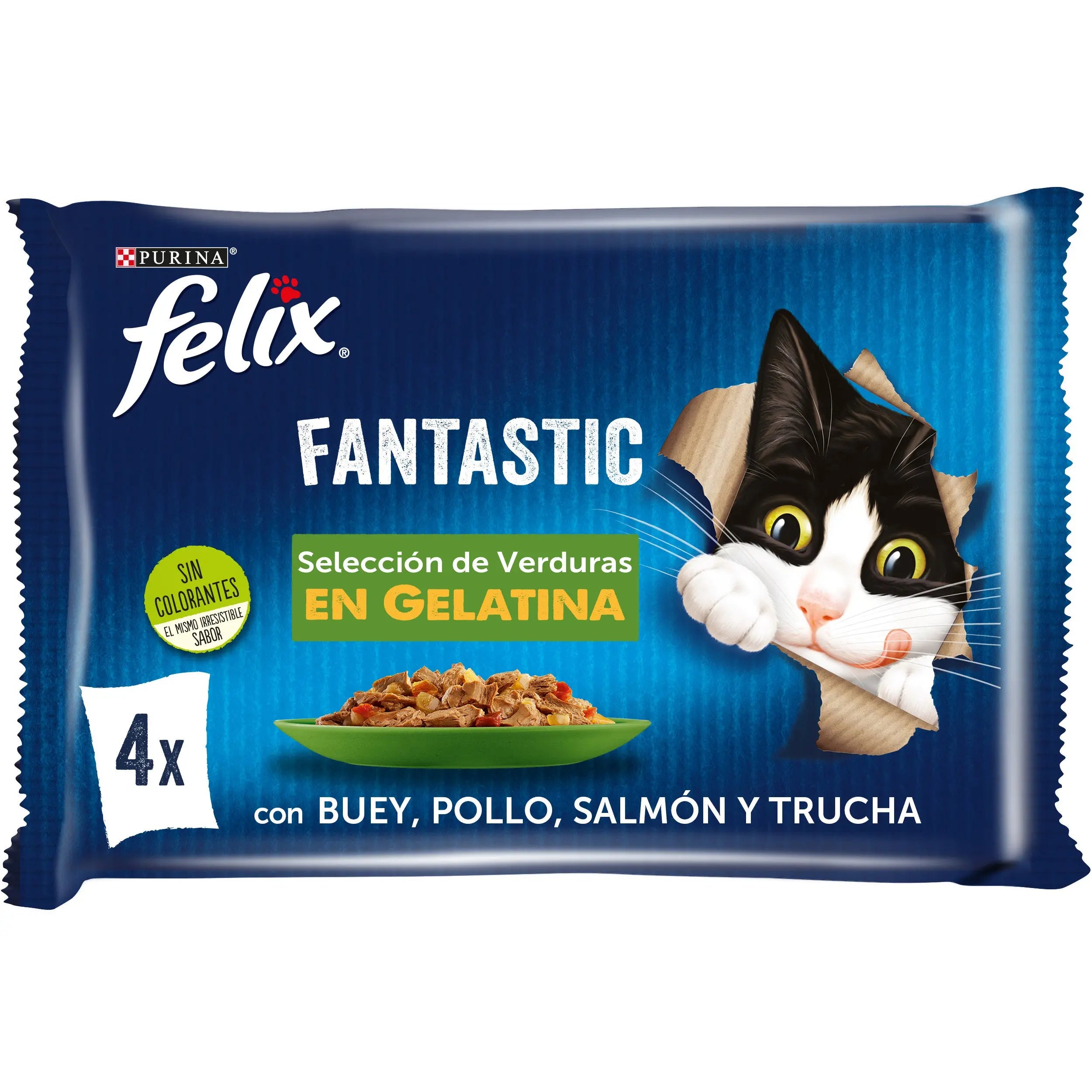 Felix Fantastic Surtido Verduras Pack 4X85 g al mejor precio -todoastorenimal.com