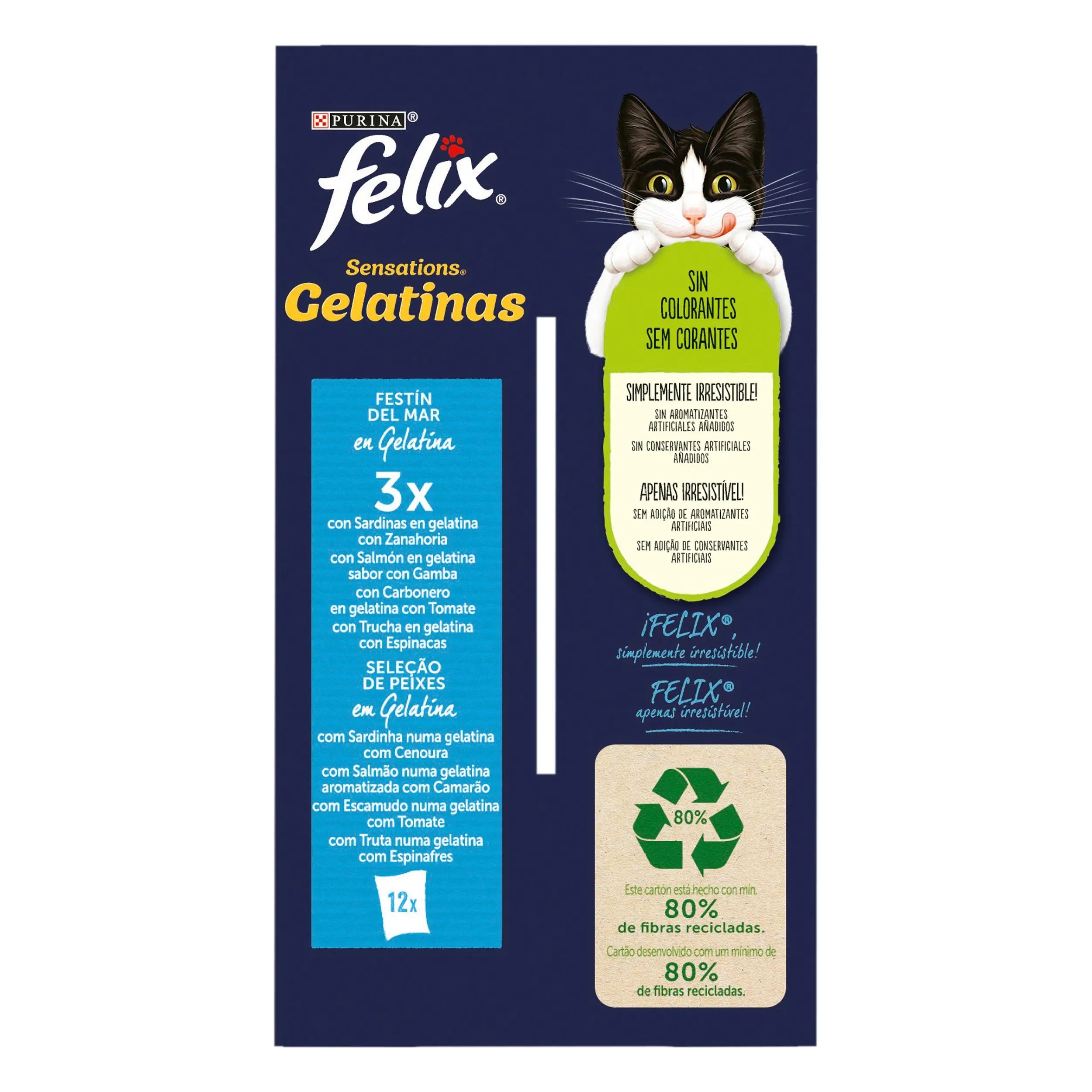 Felix Sensations Pescados Gelatina Pack 12X85 g al mejor precio -todoastorenimal.com