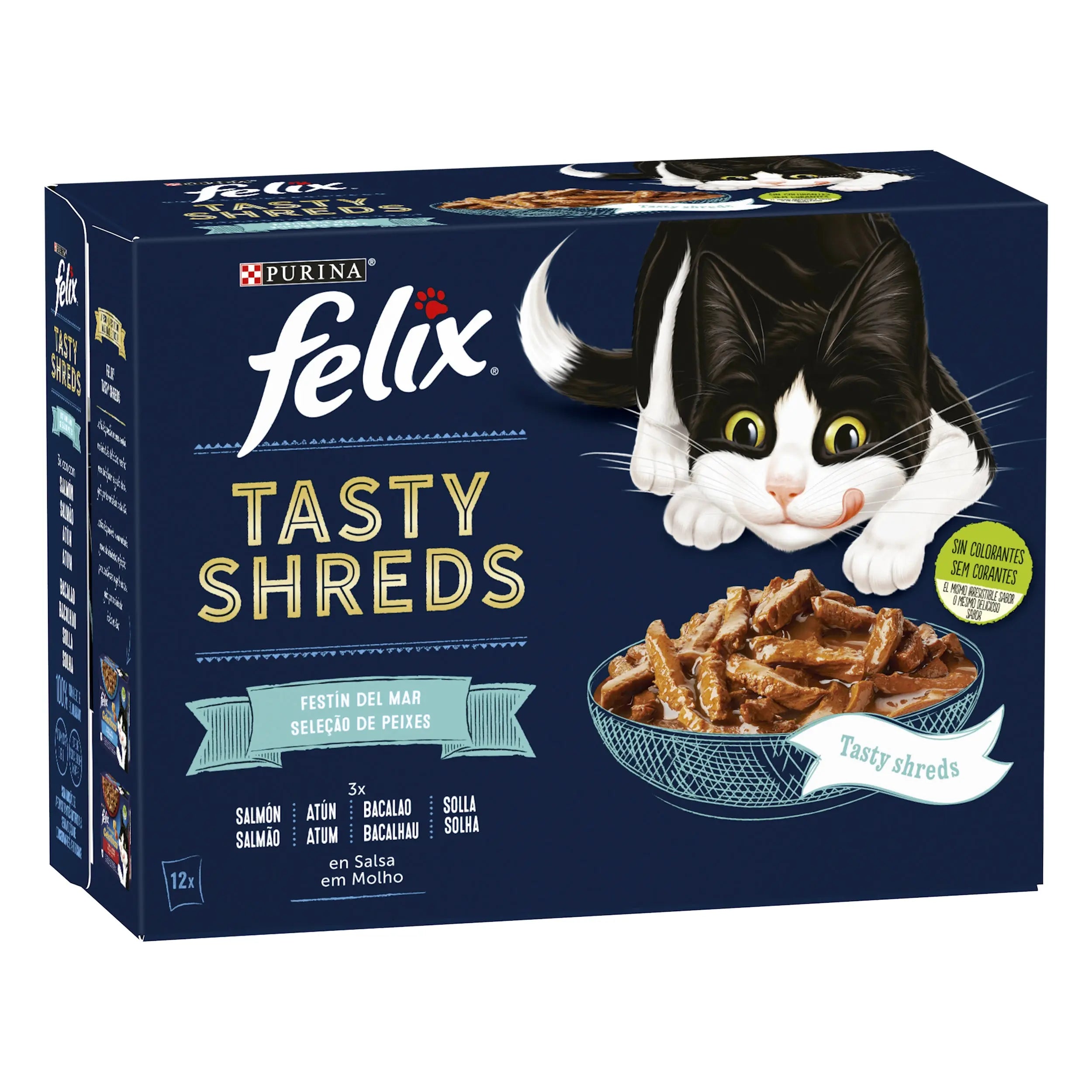 Felix Tasty Shreds Pescados Pack Ahorro Comida Húmeda para Gatos al mejor precio -todoastorenimal.com