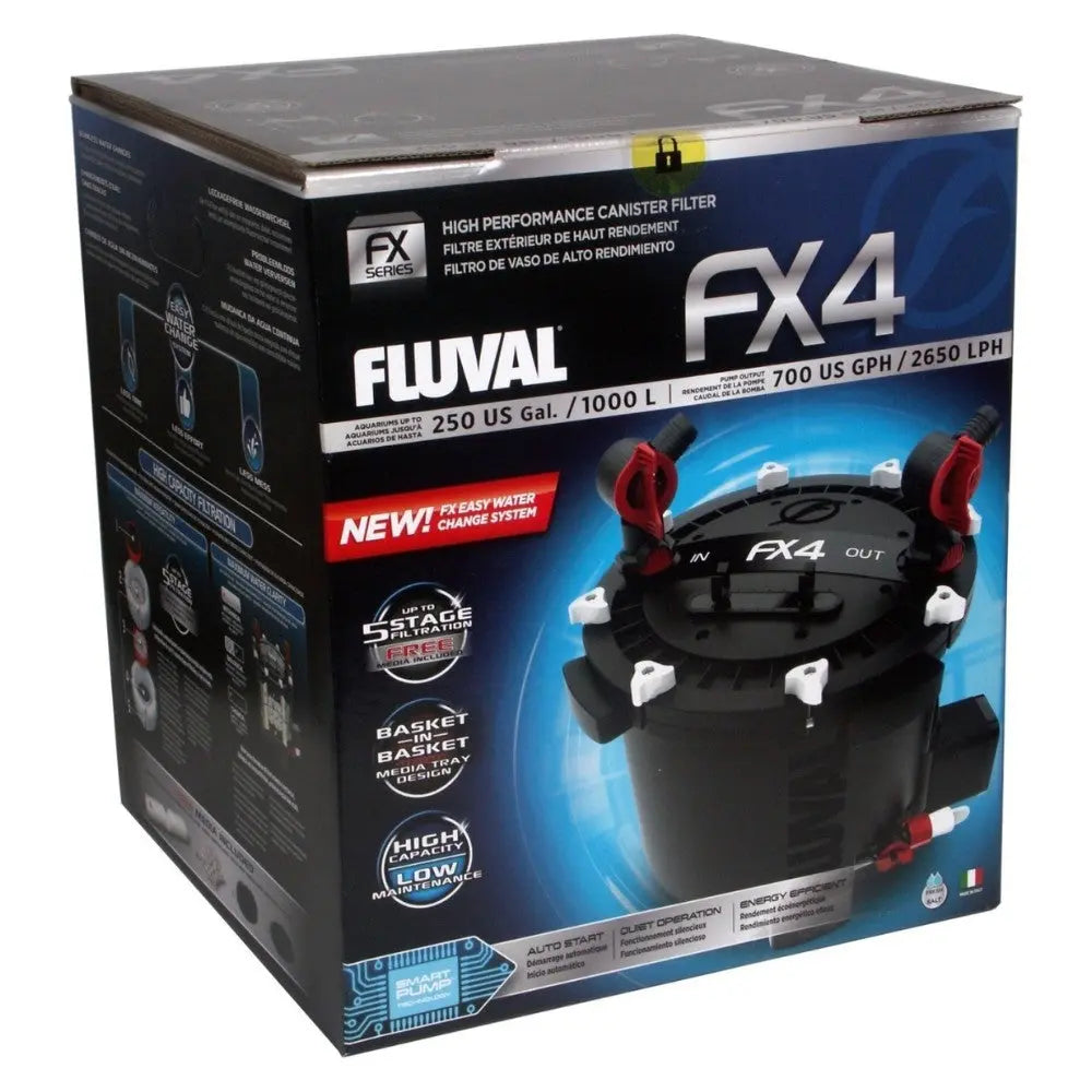 Filtro externo de alto rendimiento Fluval FX4 2650 LPH al mejor precio -todoastorenimal.com