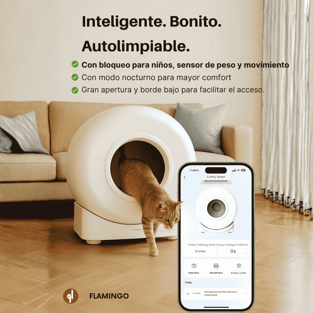 Flamingo Atlas Arenero Autolimpiable para Gatos | Automático y con APP al mejor precio -todoastorenimal.com
