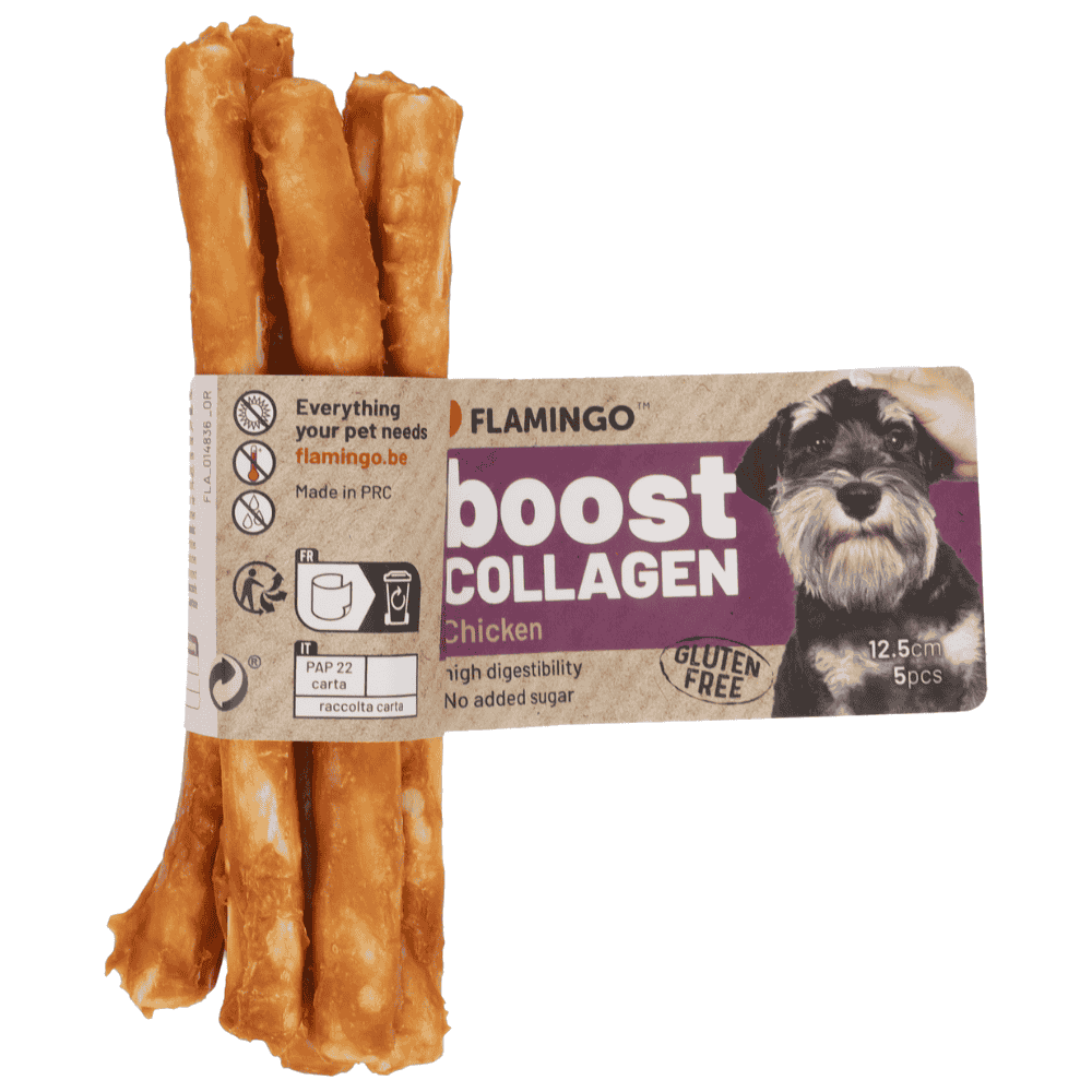Flamingo Boost Palitos con Pollo y Colágeno Snack Natural para Perros al mejor precio -todoastorenimal.com