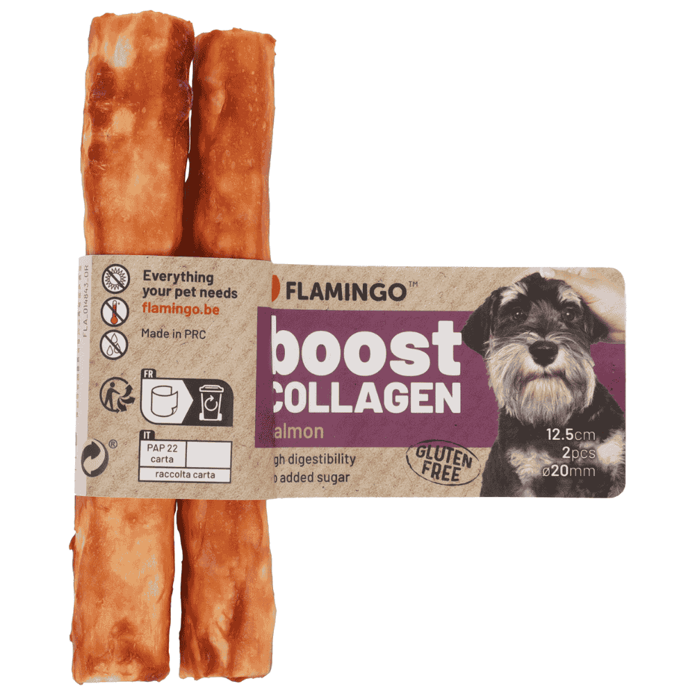 Flamingo Boost Palitos con Salmón y Colágeno Snack Natural para Perros al mejor precio -todoastorenimal.com