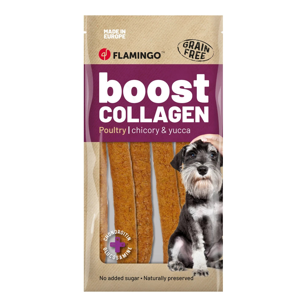 Flamingo Boost Salchicha con Pollo y Colágeno Pack 6 uds Snack para Perros al mejor precio -todoastorenimal.com
