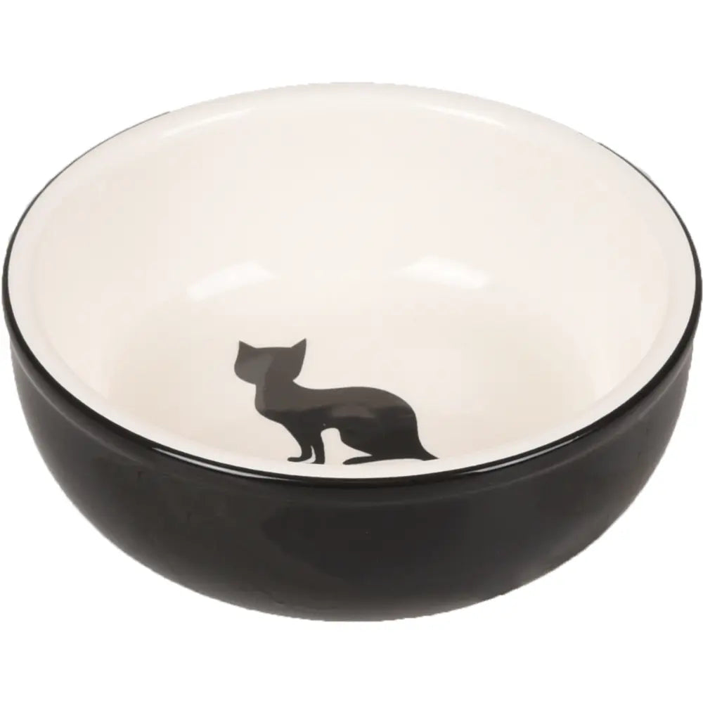 Flamingo Comedero Ceramica Gato Blanco y Negro 13 cm al mejor precio -todoastorenimal.com
