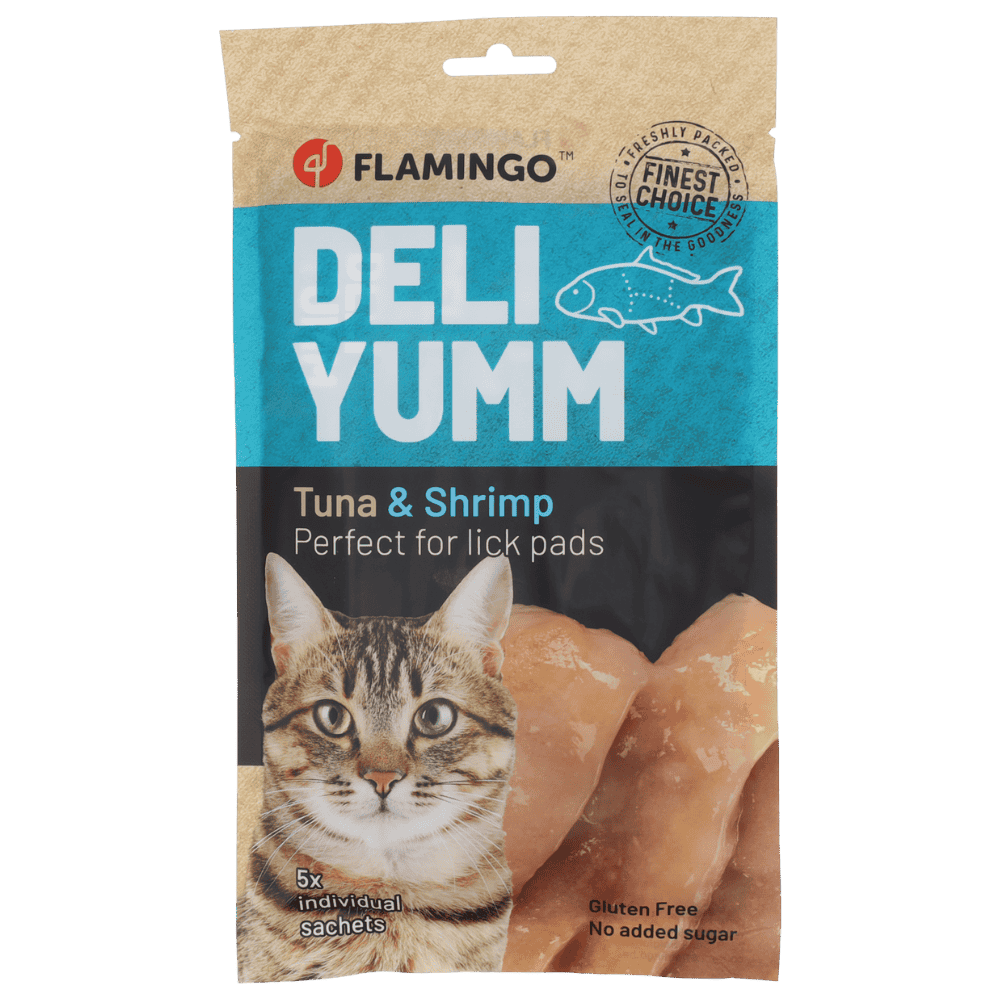 Flamingo Deli Yumm Paté Atún y Camarones Snack Líquido para Gatos al mejor precio -todoastorenimal.com