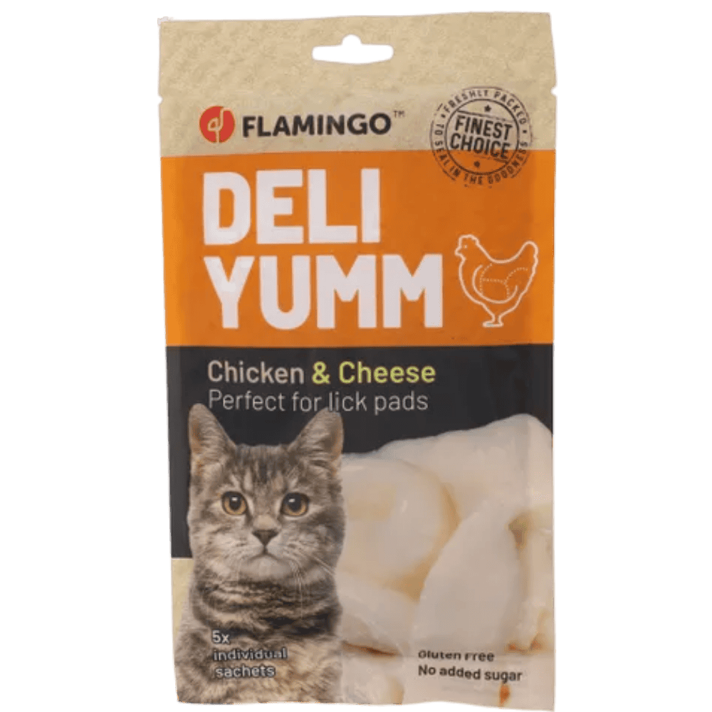 Flamingo Deli Yumm Paté Pollo y Queso Snack Líquido para Gatos al mejor precio -todoastorenimal.com