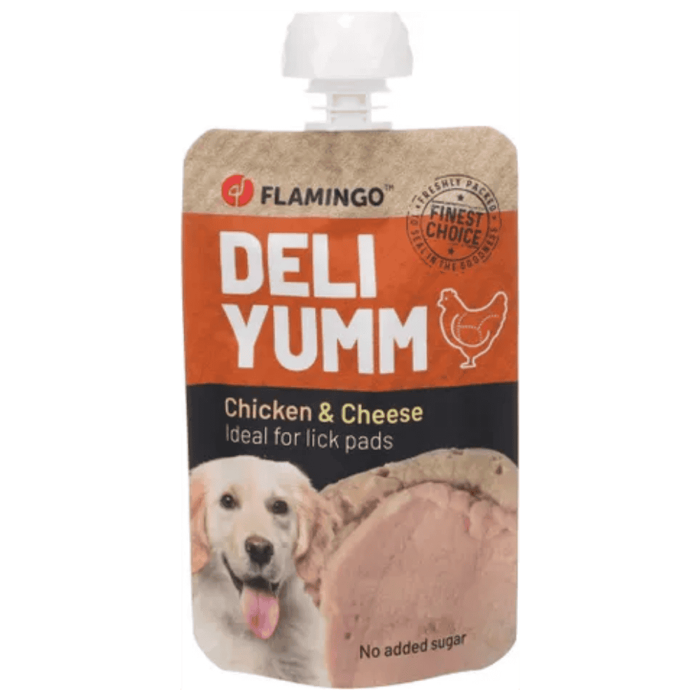 Flamingo Deli Yumm Paté Pollo y Queso Snack Líquido para Perros al mejor precio -todoastorenimal.com