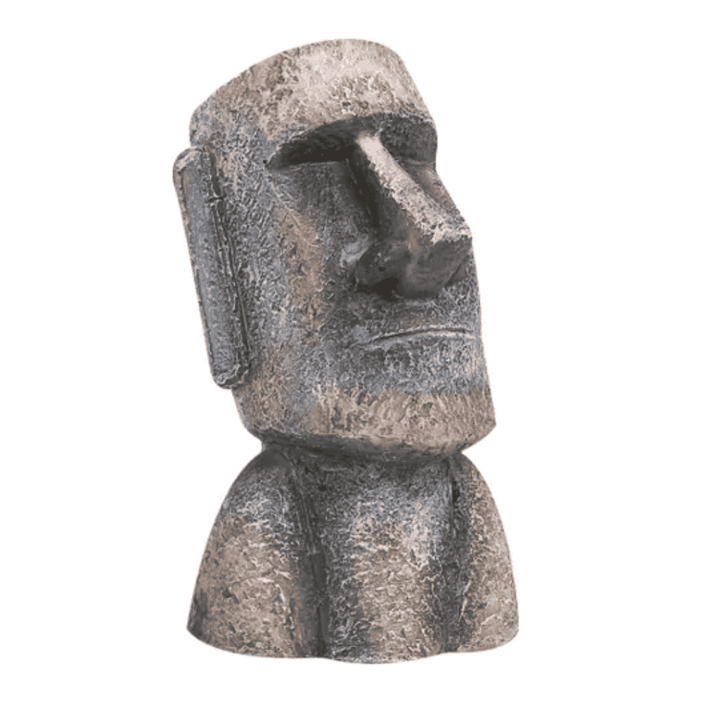 Flamingo Estatua Moai Gris Decoración para Acuarios al mejor precio -todoastorenimal.com