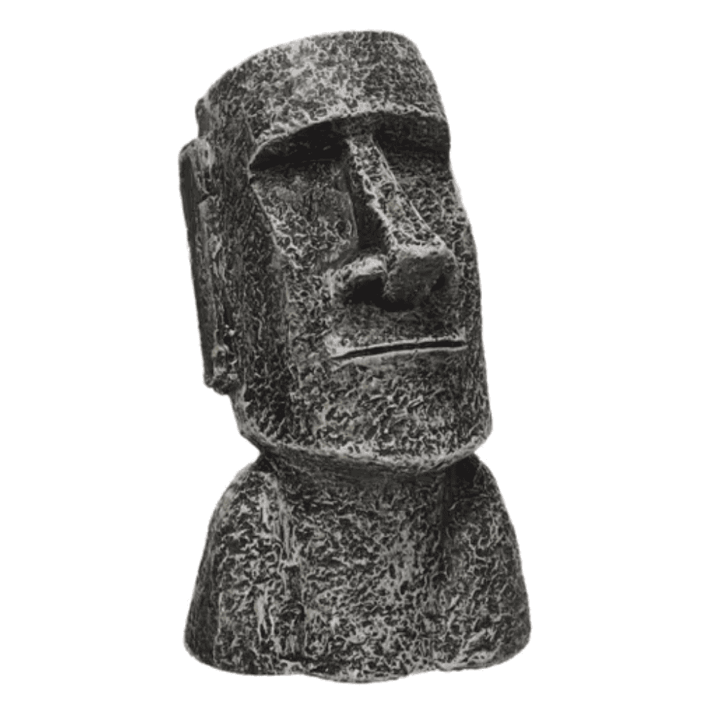 Flamingo Estatua Moai Gris Decoración para Acuarios al mejor precio -todoastorenimal.com