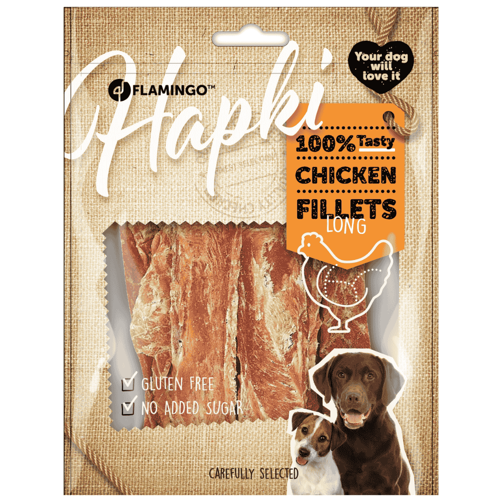Flamingo Hapki Filetes Largos de Pollo Snack para Perros al mejor precio -todoastorenimal.com