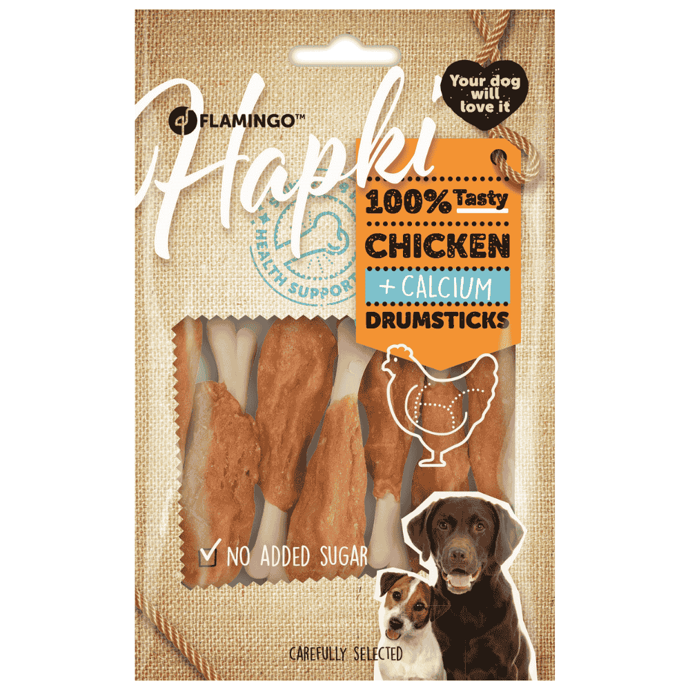 Flamingo Hapki Muslos de Pollo con Calcio Snack para Perros al mejor precio -todoastorenimal.com