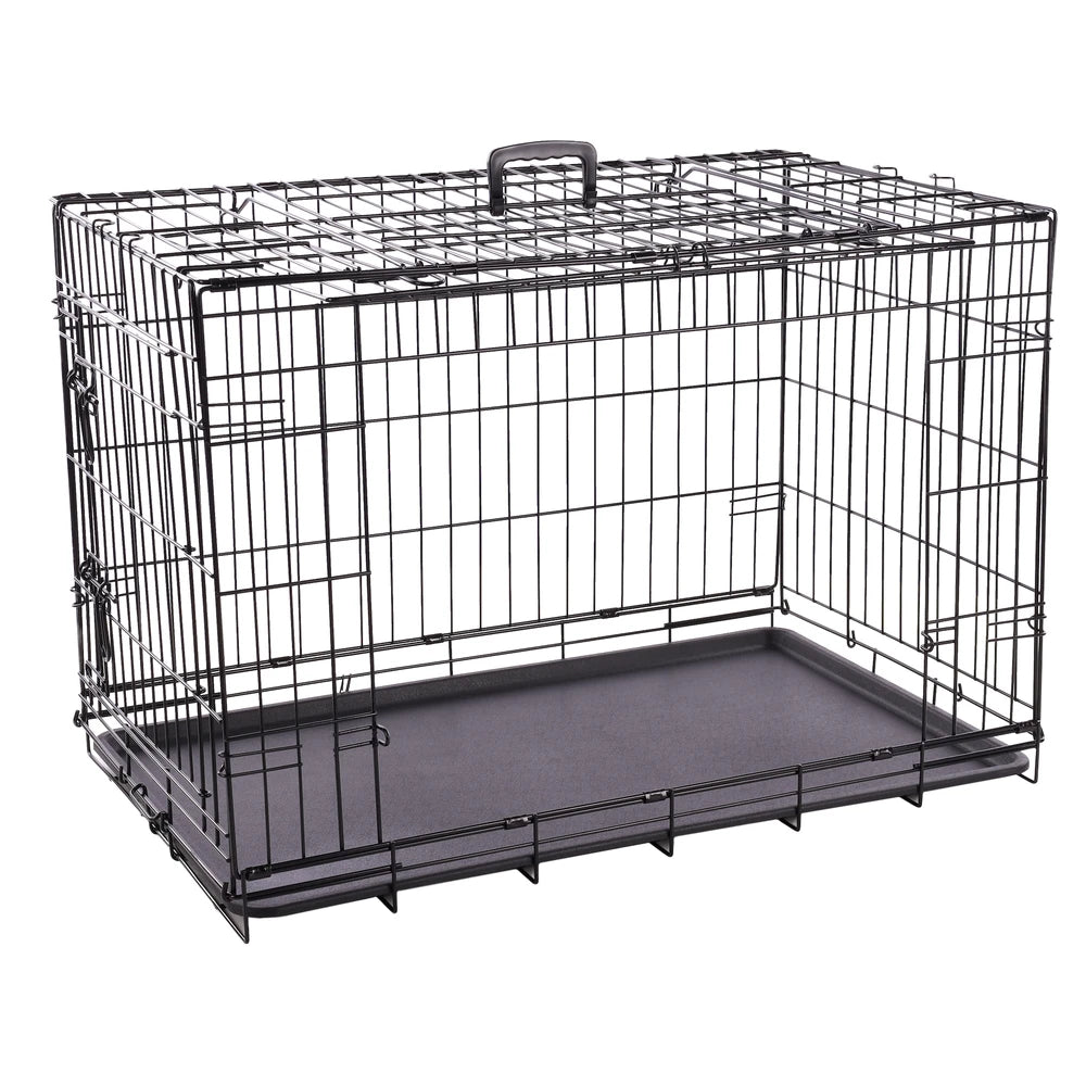 Flamingo Jaula de Alambre Nyo Negra con Puerta Corredera para Perros al mejor precio -todoastorenimal.com