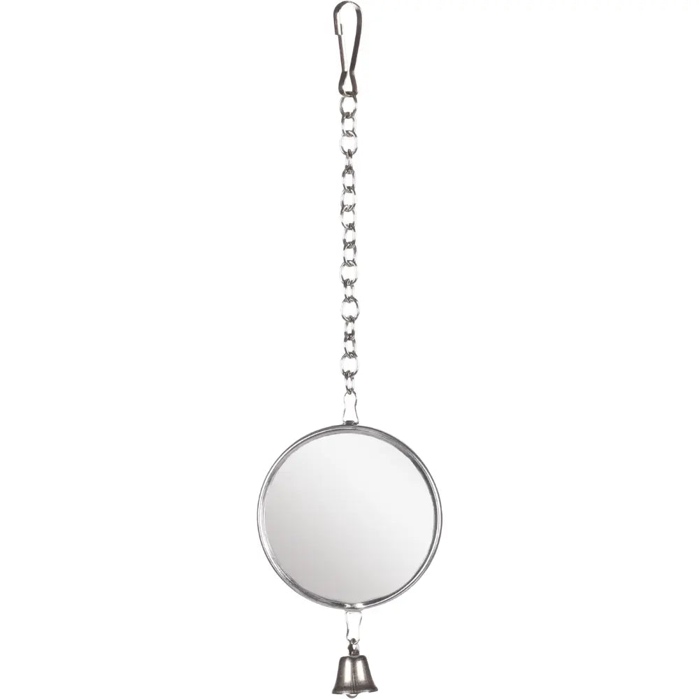 Flamingo Juguete Pájaro Espejo Redondo Metal al mejor precio -todoastorenimal.com