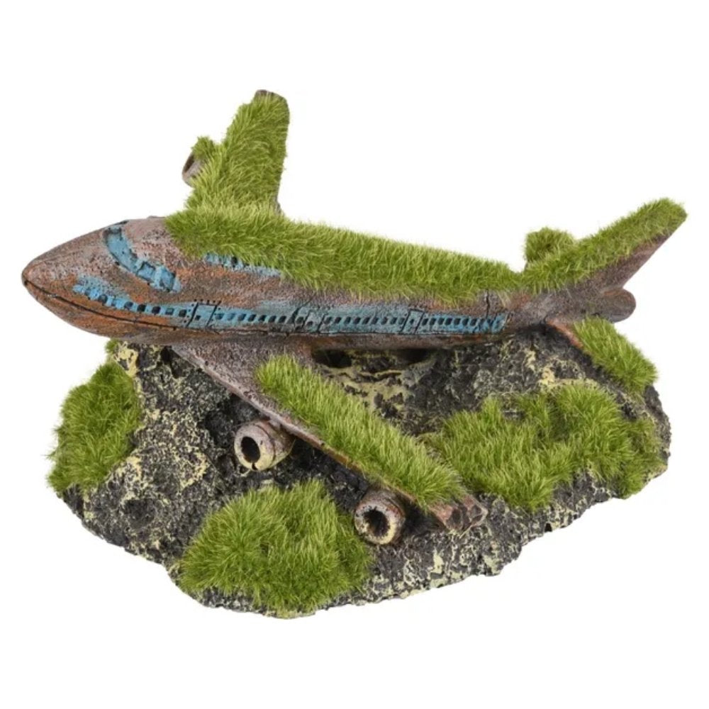 Flamingo Kozma Avión Hundido con Musgo Decoración para Acuarios al mejor precio -todoastorenimal.com