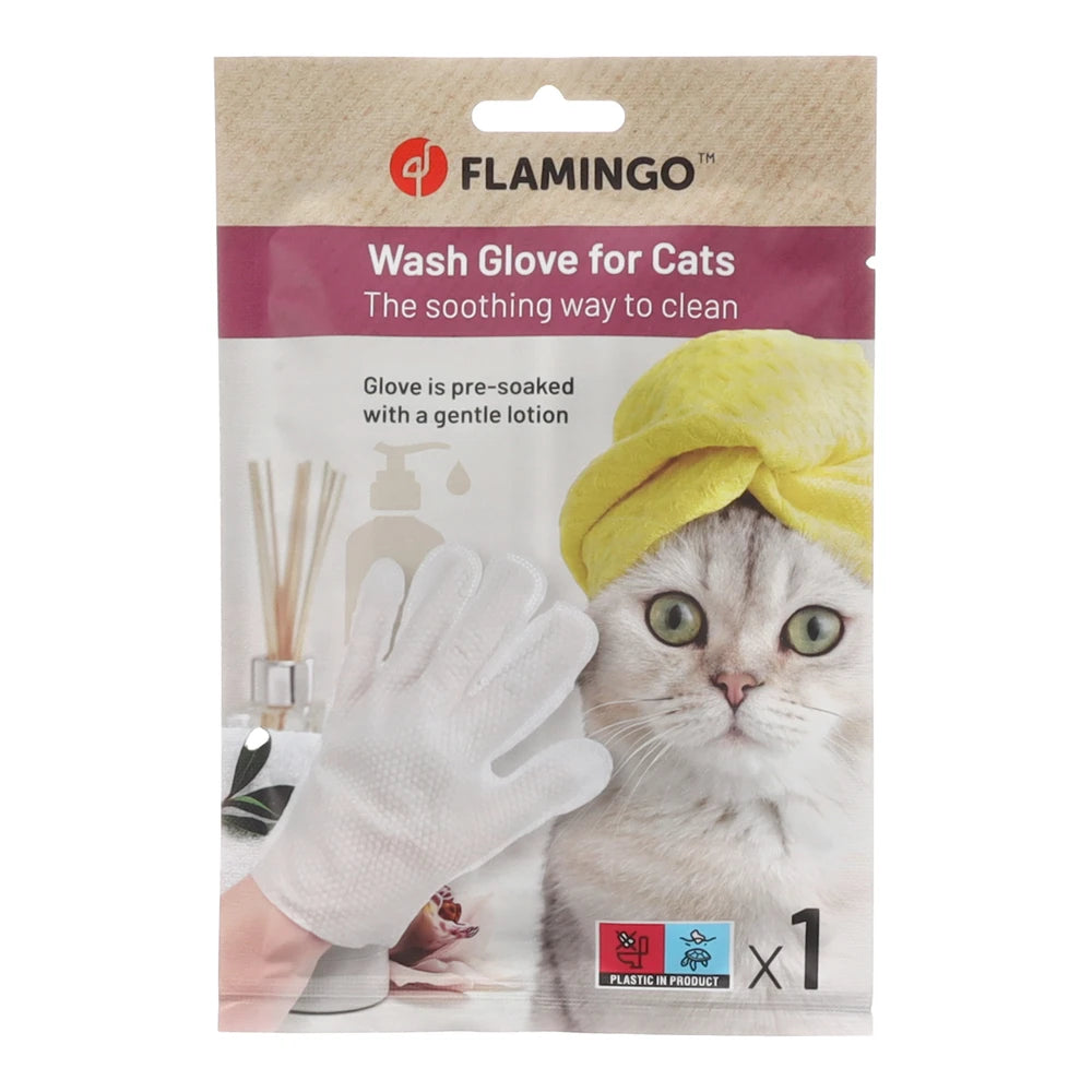 Flamingo Manopla de Lavado Propy Paño Impregnado para Gatos al mejor precio -todoastorenimal.com