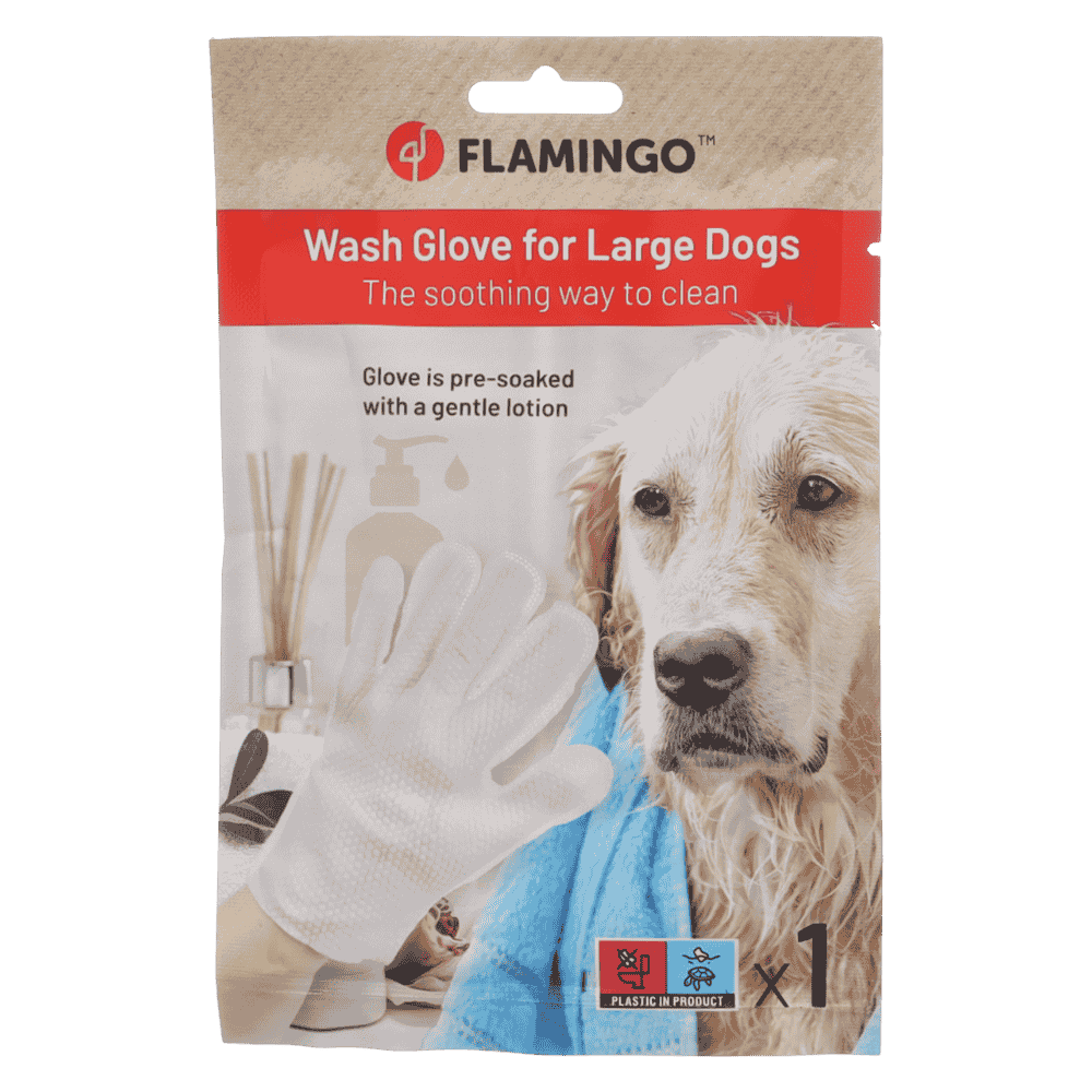 Flamingo Manopla de Lavado Propy Paño Impregnado para Perros al mejor precio -todoastorenimal.com