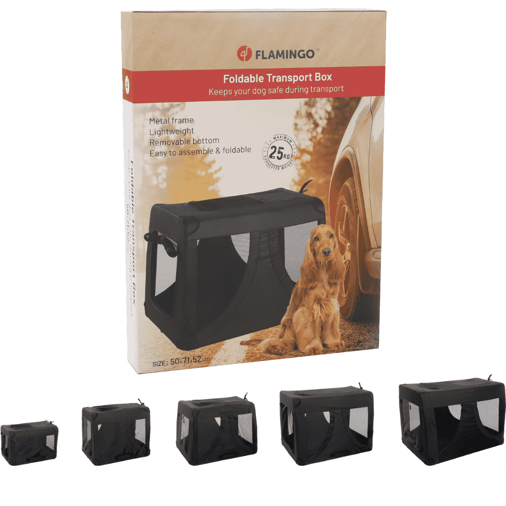 Flamingo Transportín Plegable Gepetto Negro para Mascotas al mejor precio -todoastorenimal.com