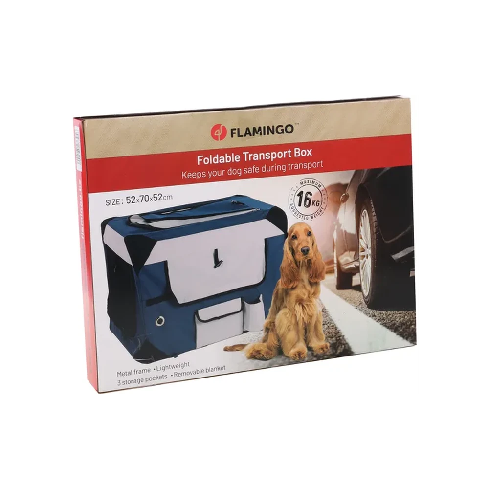 Flamingo Transportín Plegable Geronimo Azul para Mascotas al mejor precio -todoastorenimal.com