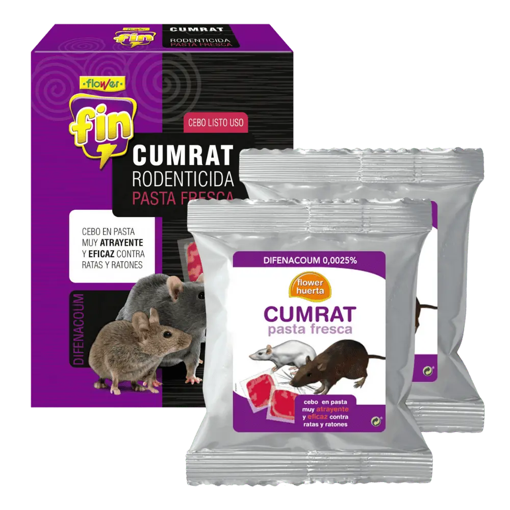 Flower Huerta Raticida Cebo Pasta Fresca Cumrat Difenacum Pack 2x150 g al mejor precio -todoastorenimal.com
