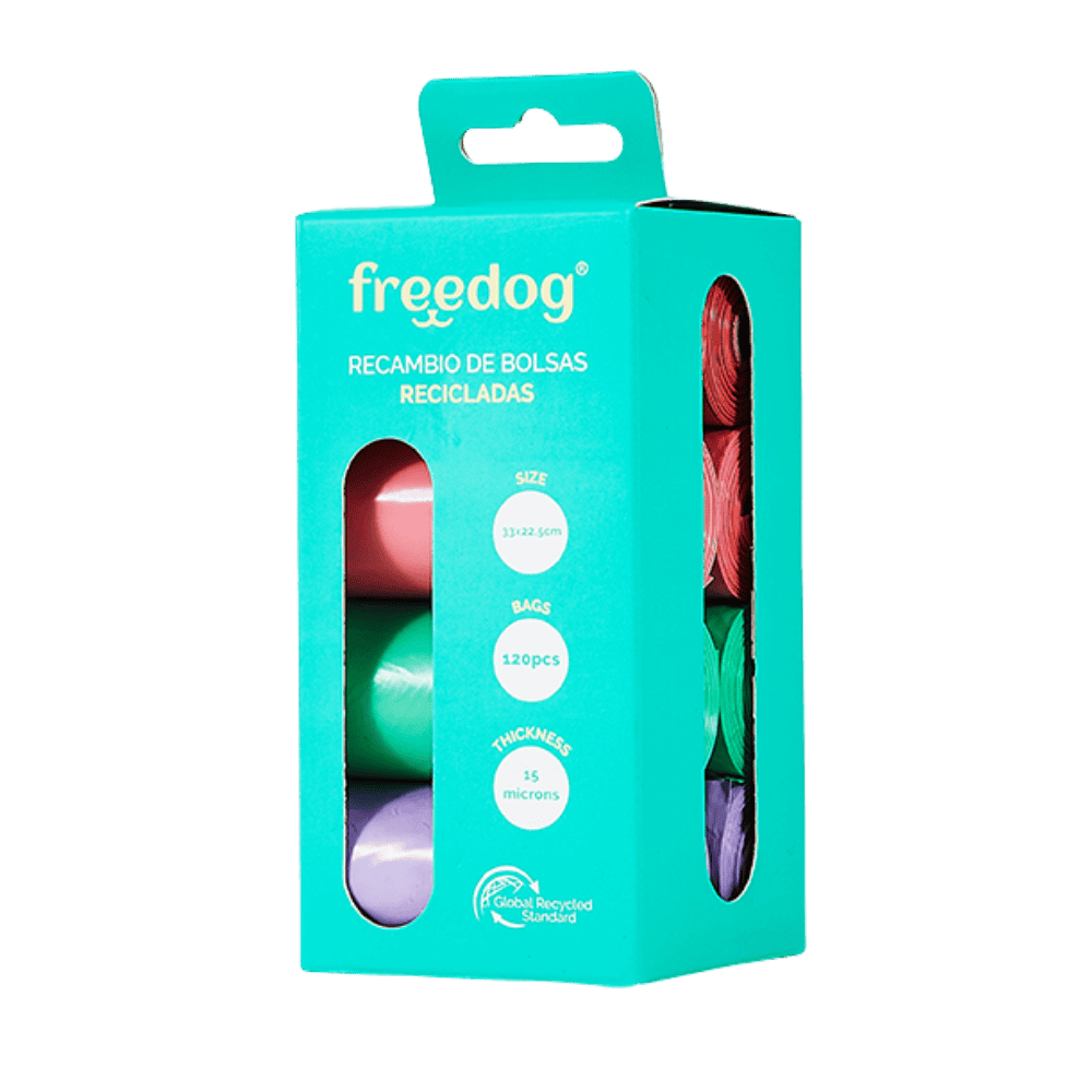 Freedog Bolsas Higiénicas Eco 50% Plástico Reciclado Pack de 8 al mejor precio -todoastorenimal.com