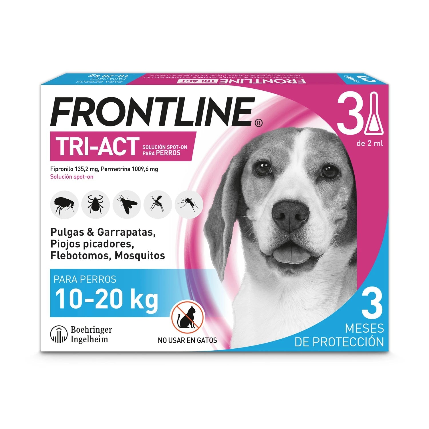 Frontline Tri-Act Pack 3 Pipetas Antiparasitarias para Perros al mejor precio -todoastorenimal.com