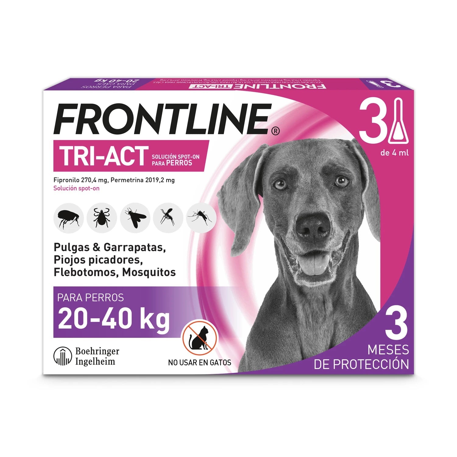 Frontline Tri-Act Pack 3 Pipetas Antiparasitarias para Perros al mejor precio -todoastorenimal.com