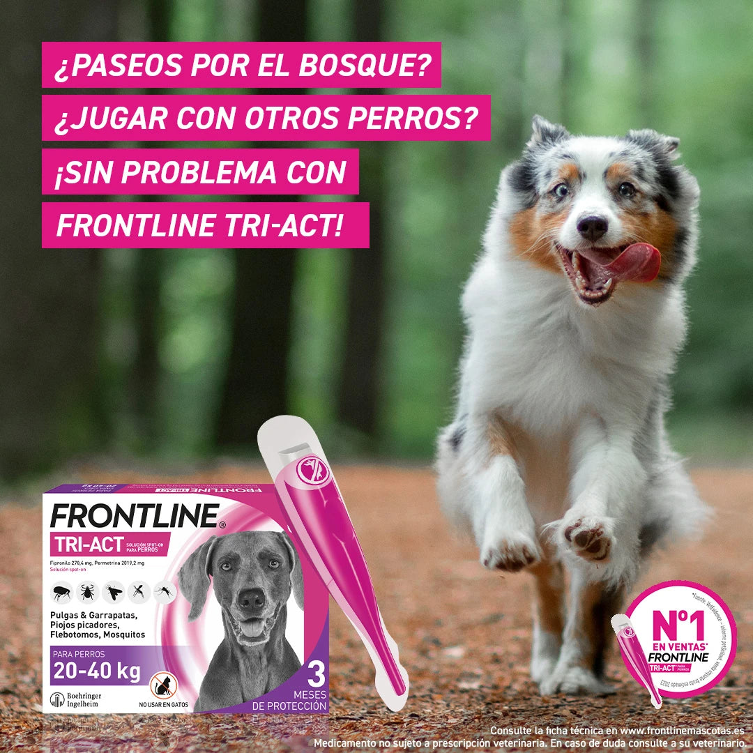 Frontline Tri-Act Pack 3 Pipetas Antiparasitarias para Perros al mejor precio -todoastorenimal.com