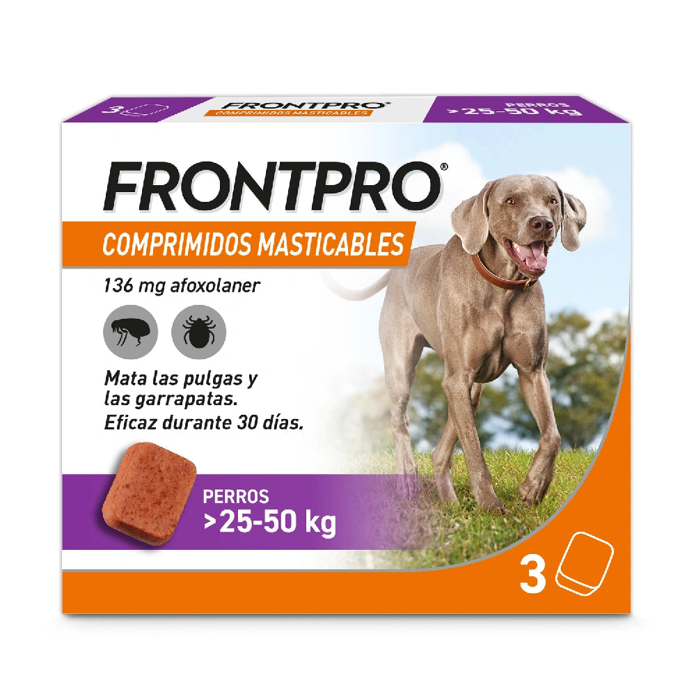 Frontpro Comprimidos Masticables Antiparasitarios para Perros 3 uds. al mejor precio -todoastorenimal.com