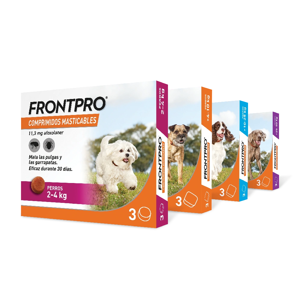 Frontpro Comprimidos Masticables Antiparasitarios para Perros 3 uds. al mejor precio -todoastorenimal.com