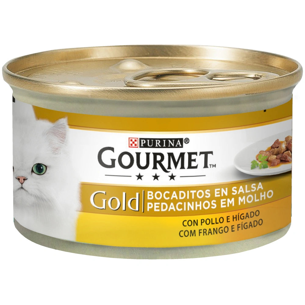 Gourmet Gold Bocaditos Pollo e Hígado 85 g Comida Húmeda para Gatos al mejor precio -todoastorenimal.com