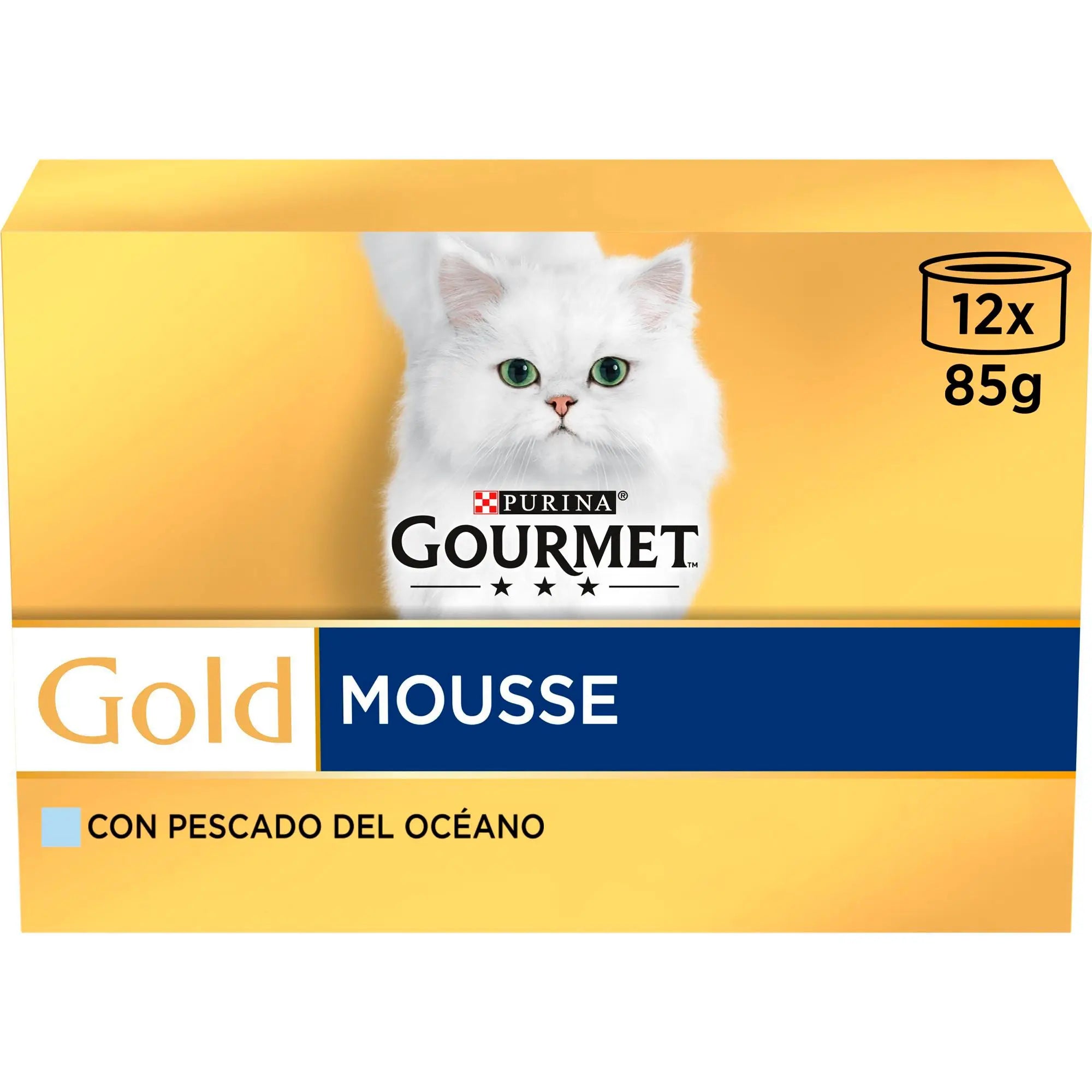 Gourmet Gold Mousse Pescado Océano Pack 12x85 g al mejor precio -todoastorenimal.com