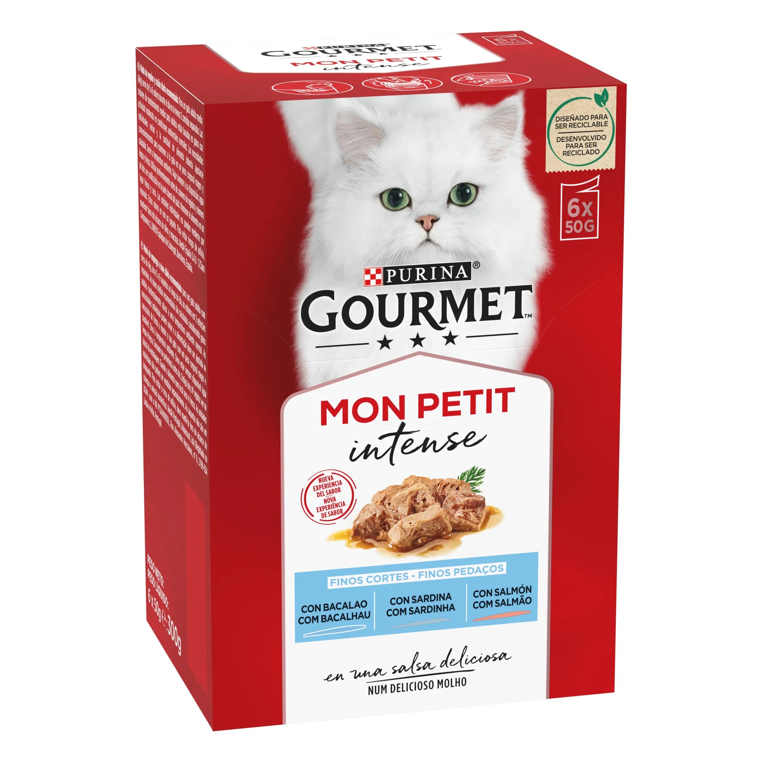 Gourmet Mon Petit Bacalao, Sardina&Salmón Pack 6X50 g al mejor precio -todoastorenimal.com