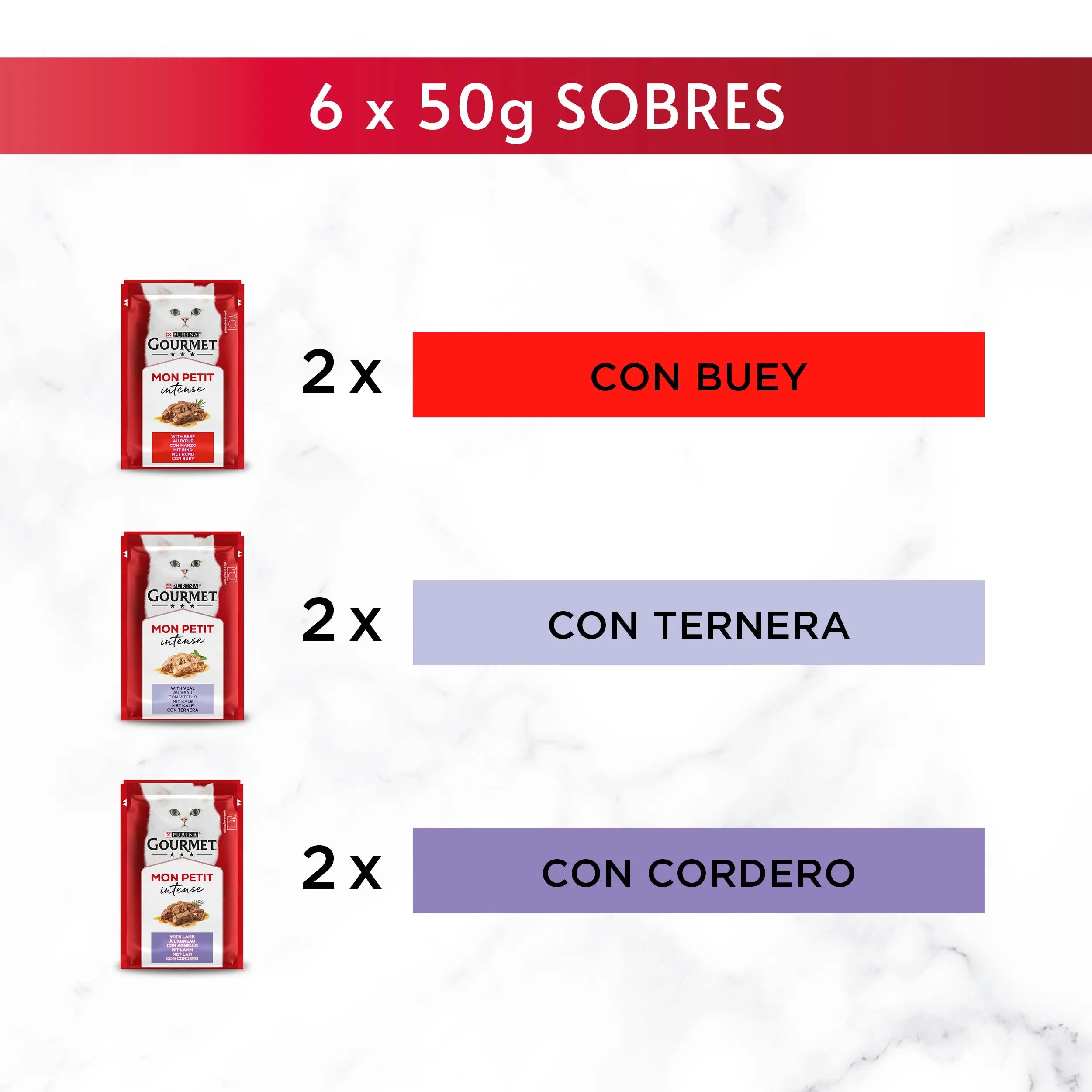 Gourmet Mon Petit Carnes Pack 6X50 g al mejor precio -todoastorenimal.com