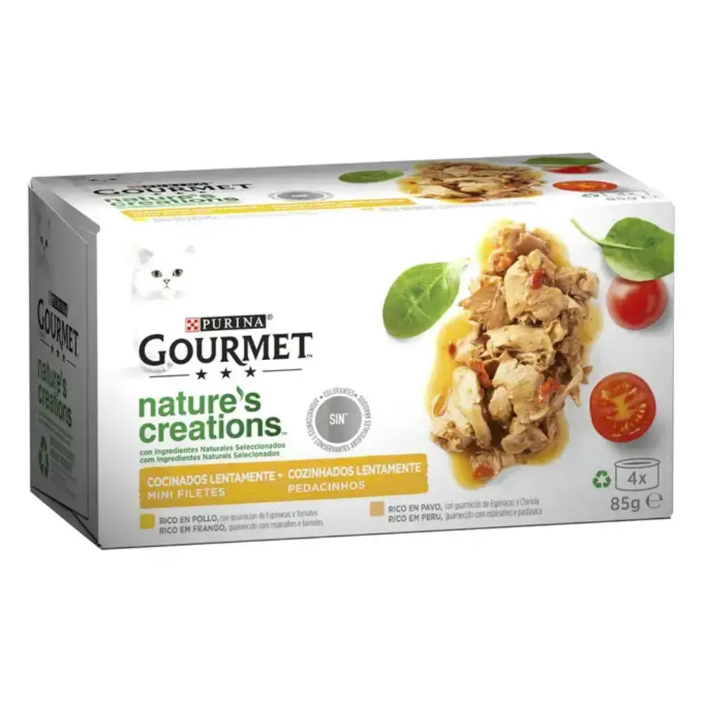 Gourmet Nature'S Creations Pollo&Pavo Pack 4X85 g al mejor precio -todoastorenimal.com