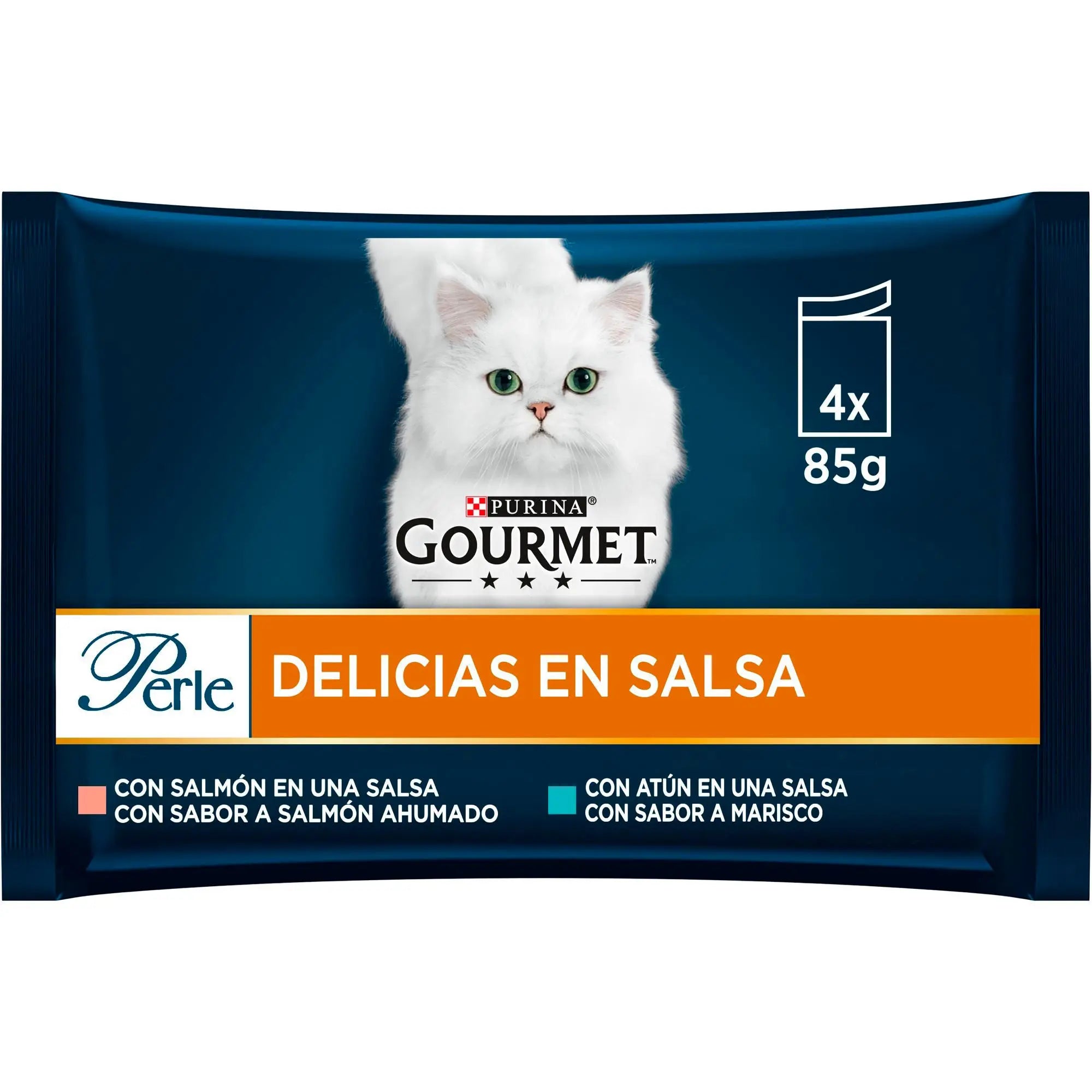 Gourmet Perle Delicias En Salsa Salmón Atún Pack 4X85 g al mejor precio -todoastorenimal.com