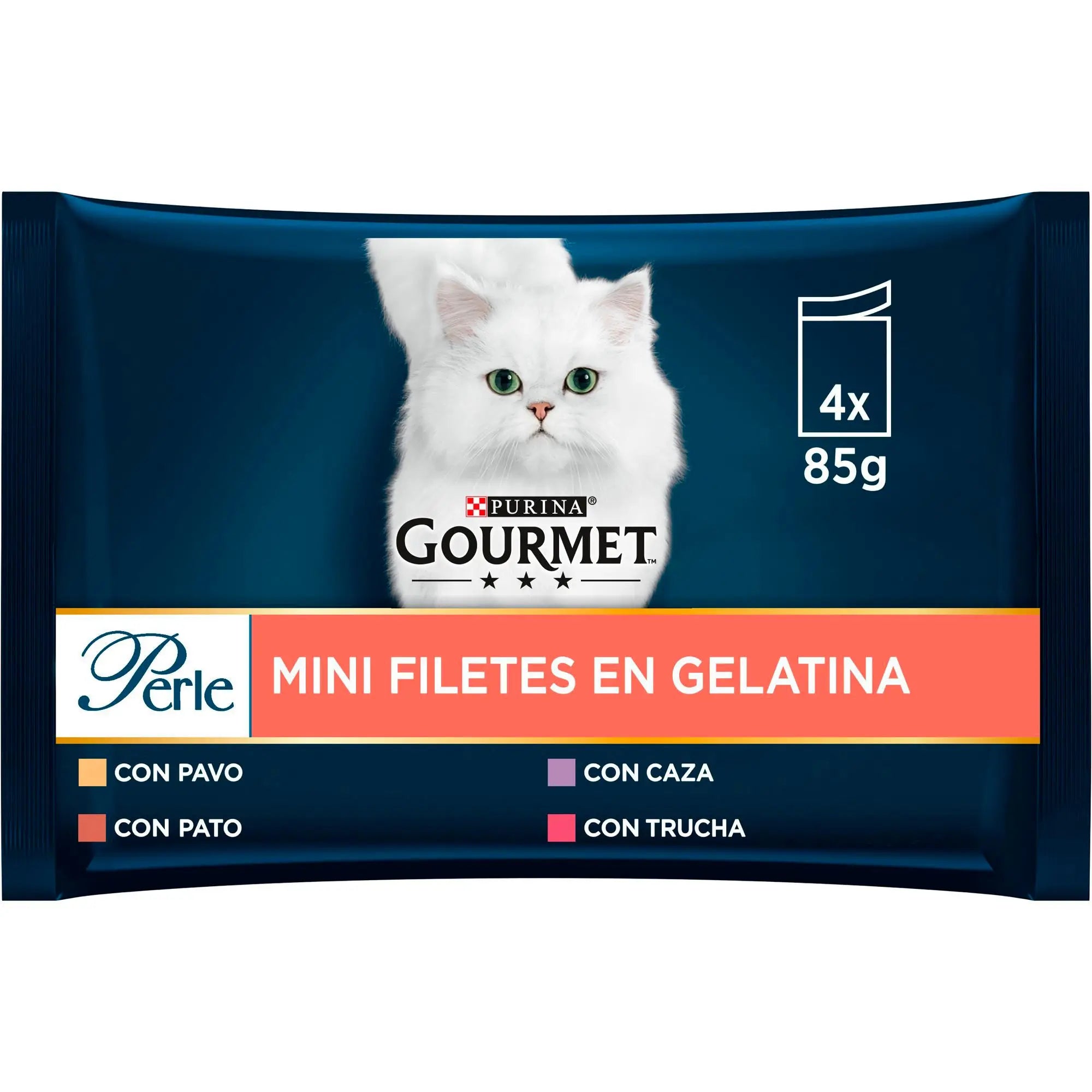 Gourmet Perle Filetes Gelatina Surtido Pack 4x85 g al mejor precio -todoastorenimal.com
