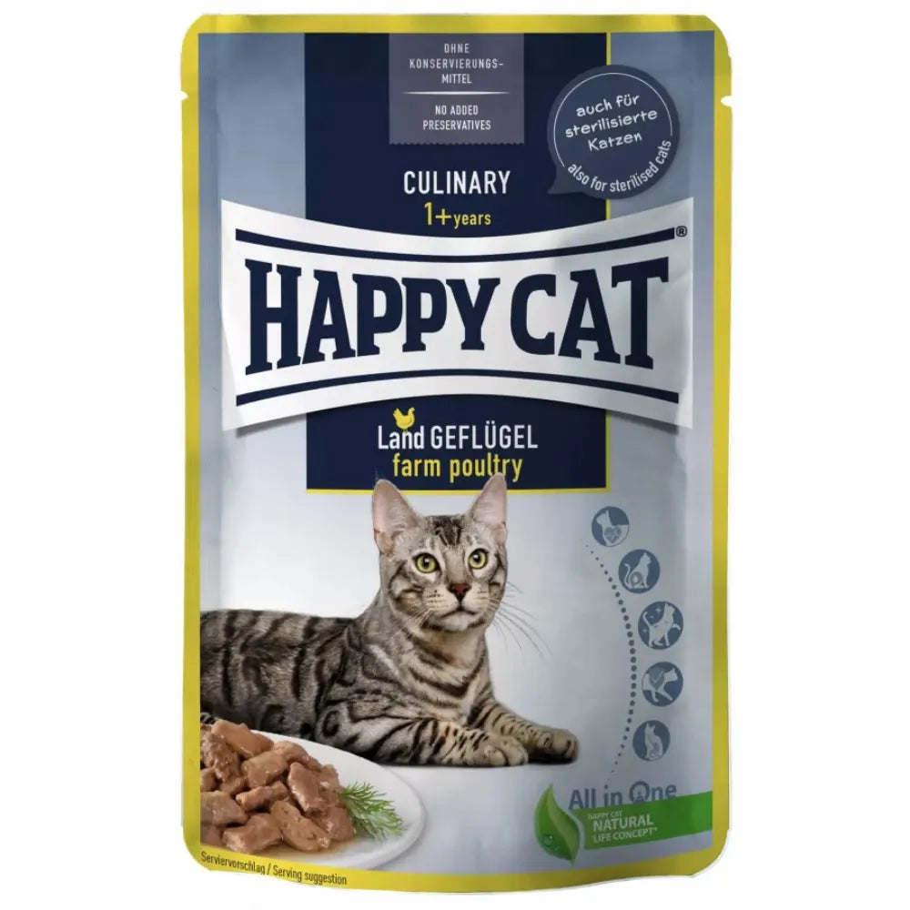 Happy Cat Culinary Meat In Sauce Landgeflügel Pouch 85 g (Ave de Corral) al mejor precio -todoastorenimal.com