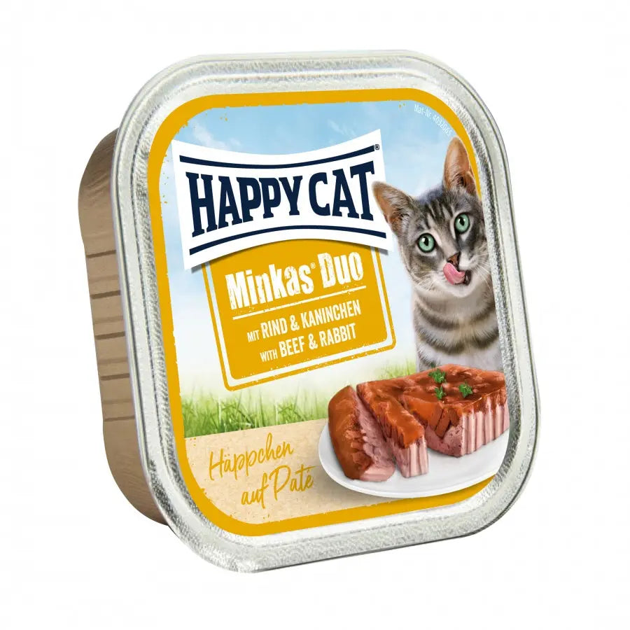 Happy Cat Minkas Dúo Menú 100 g Tarrina Paté Húmedo para Gatos al mejor precio -todoastorenimal.com