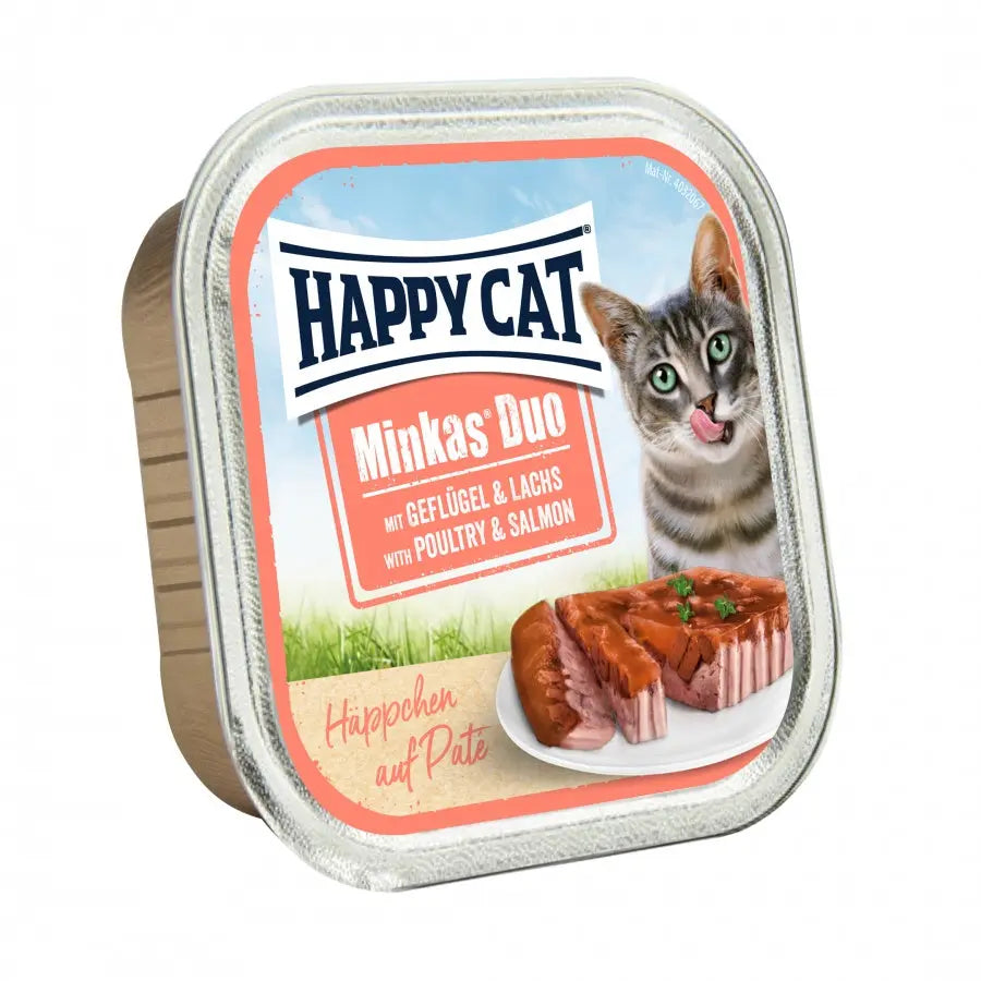Happy Cat Minkas Dúo Menú 100 g Tarrina Paté Húmedo para Gatos al mejor precio -todoastorenimal.com