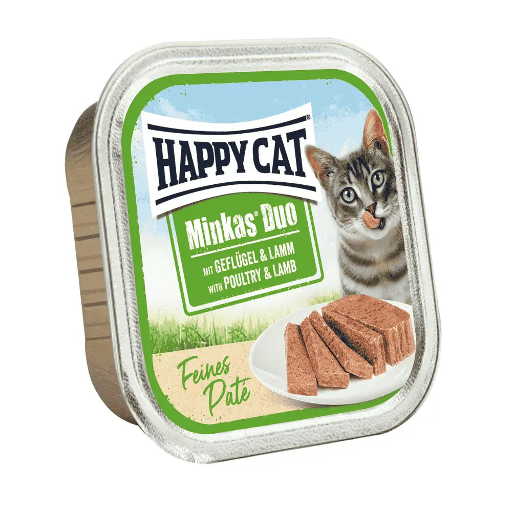 Happy Cat Minkas Dúo Menú 100 g Tarrina Paté Húmedo para Gatos al mejor precio -todoastorenimal.com