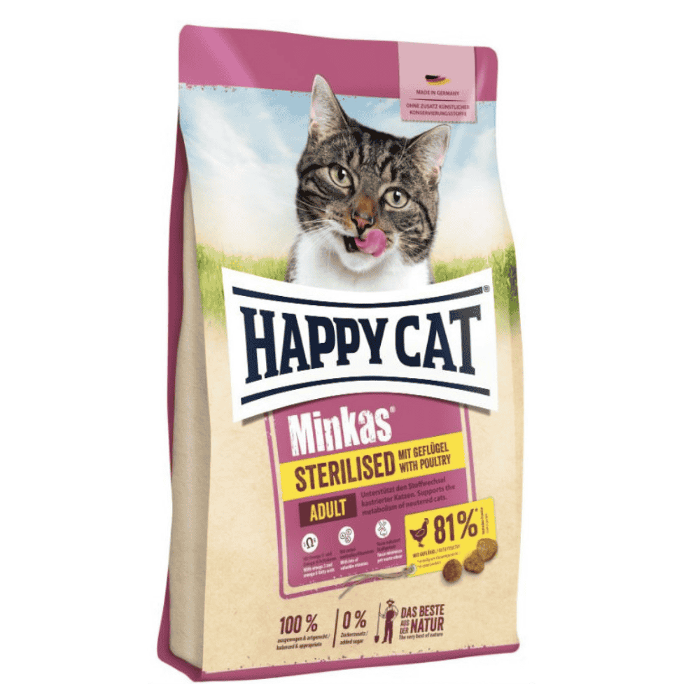 Happy Cat Minkas Sterilized Geflügel Pollo Pienso para Gatos al mejor precio -todoastorenimal.com