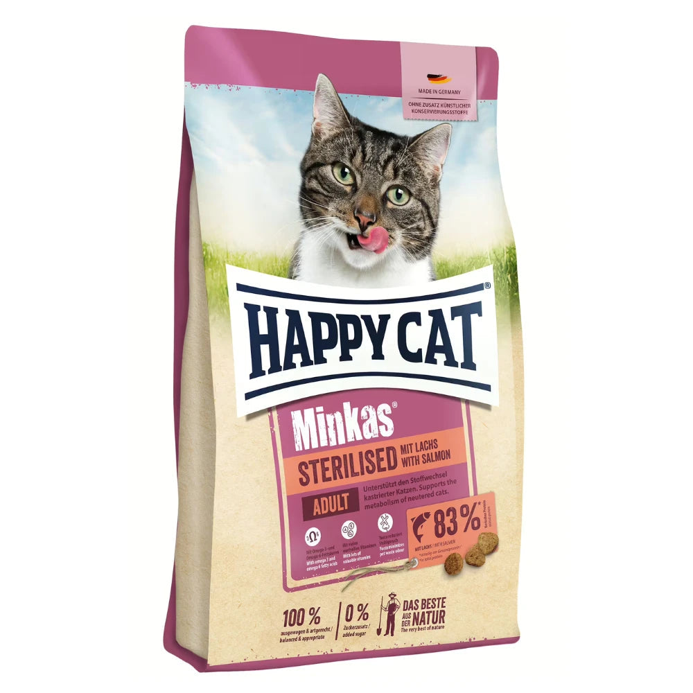 Happy Cat Minkas Sterilized Lachs Salmón Pienso para Gatos al mejor precio -todoastorenimal.com