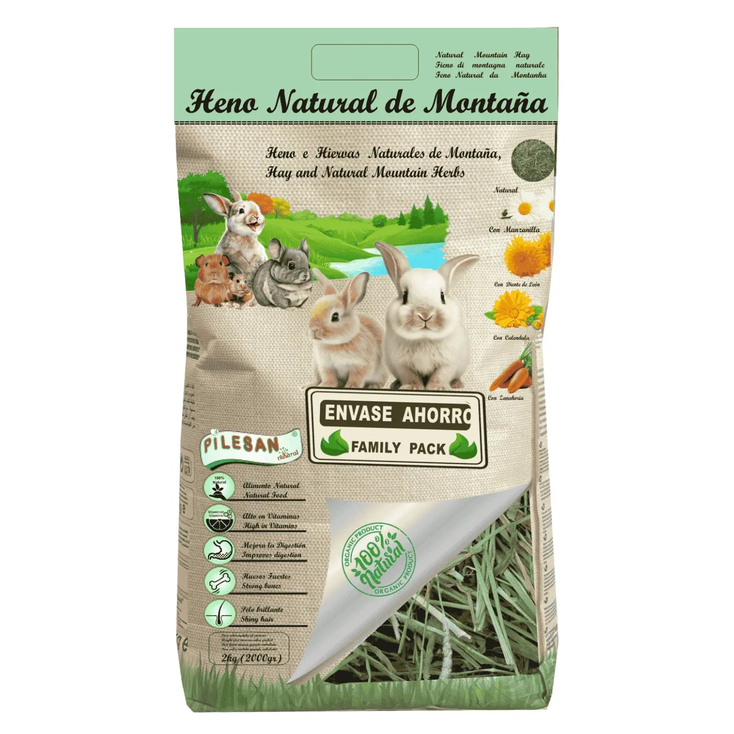 Heno Natural Pls 2Kg al mejor precio -todoastorenimal.com