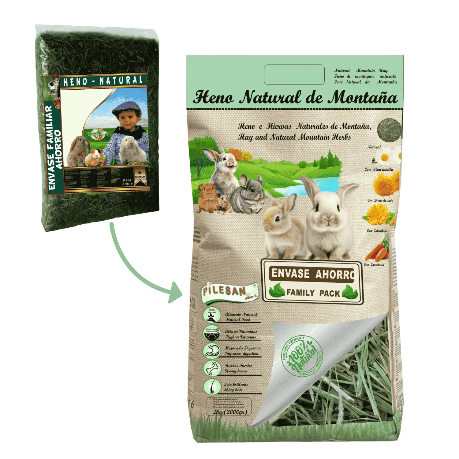 Heno Natural Pls 2Kg al mejor precio -todoastorenimal.com