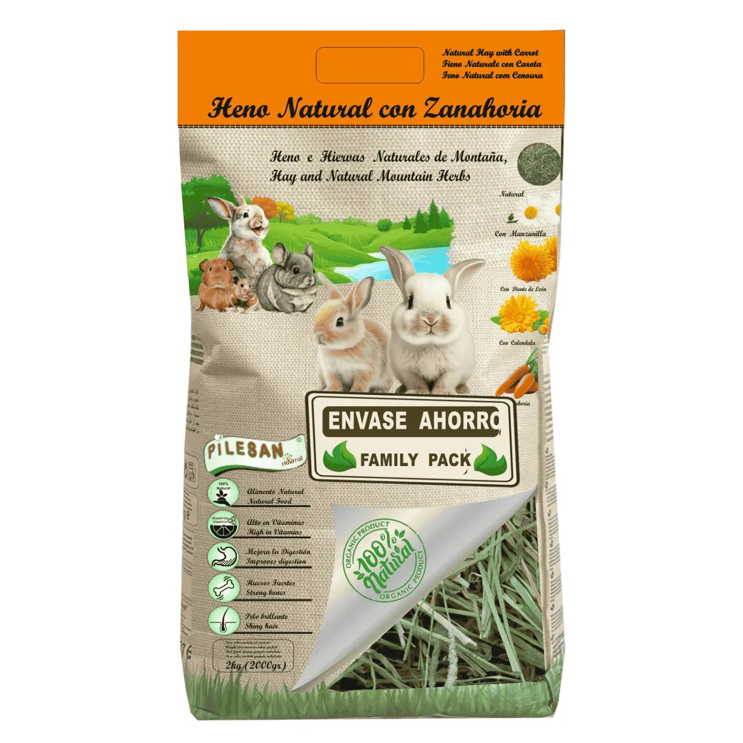 Heno Natural Zanahoria para Roedores Pilesan al mejor precio -todoastorenimal.com