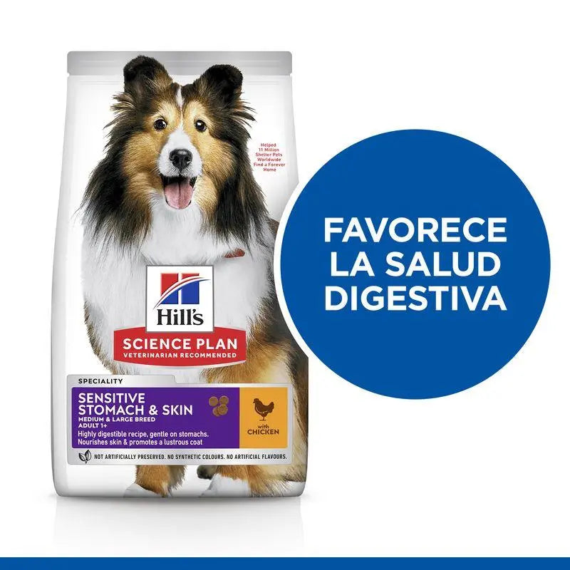 Hill'S Sp Canine Adult Sensitive Stomach & Skin Medium Pollo 14 kg - Precios Más Baratos - Todoanimal