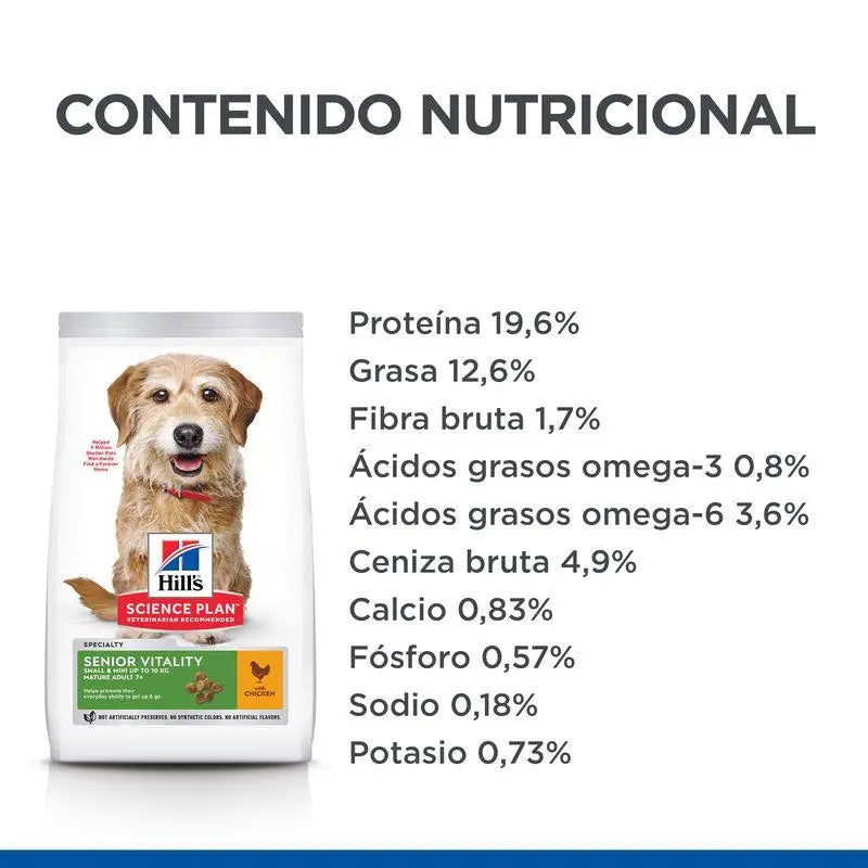 Hill'S Sp Canine Mature Adult 7+ Senior Vitality Small & Mini Pollo 1,5 kg - Precios Más Baratos - Todoanimal