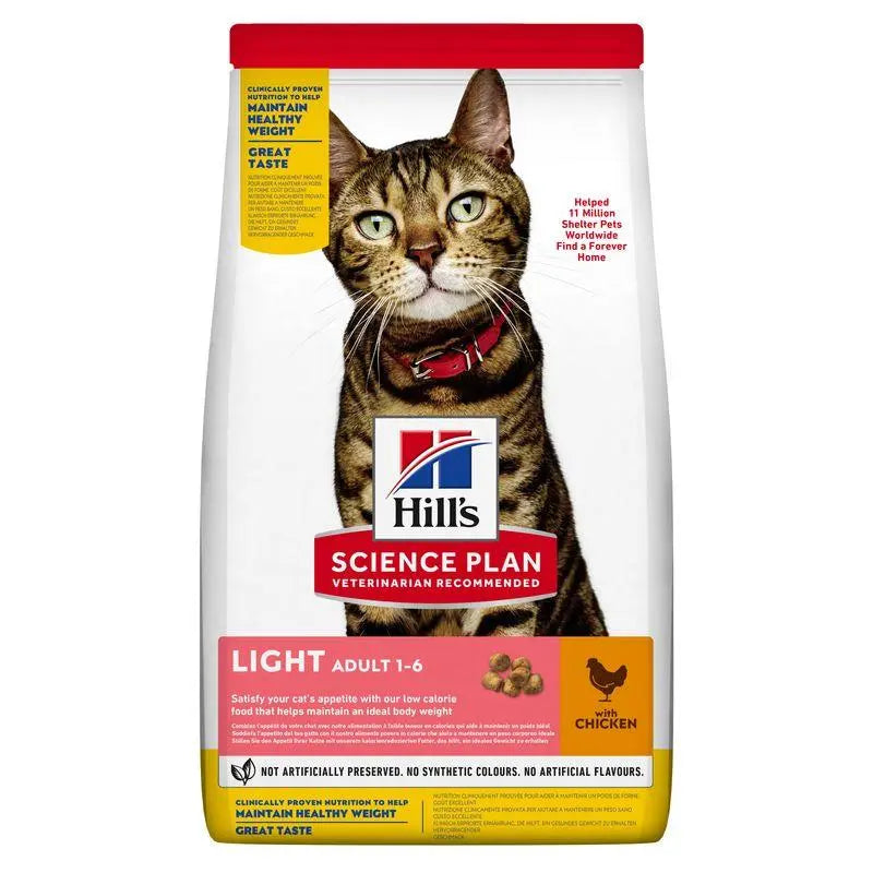 Hill'S Sp Feline Adult Light Pollo 10Kg - Precios Más Baratos - Todoanimal