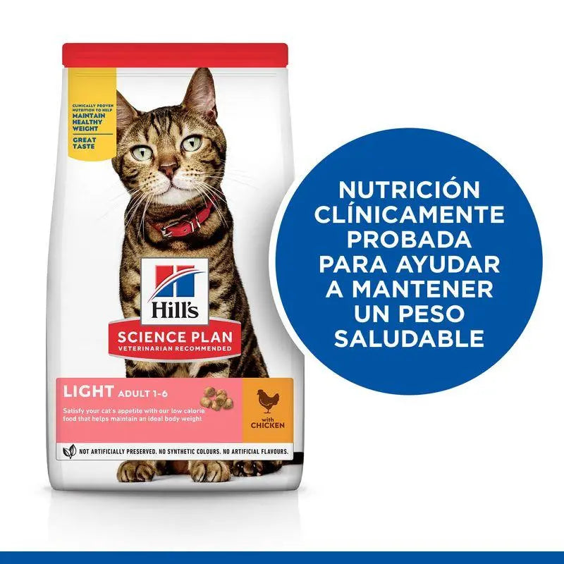 Hill'S Sp Feline Adult Light Pollo 10Kg - Precios Más Baratos - Todoanimal